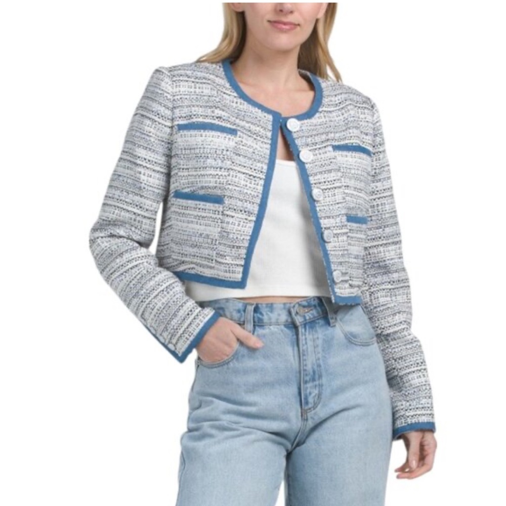 New! Elie Tahari Tweed Jacket Size L